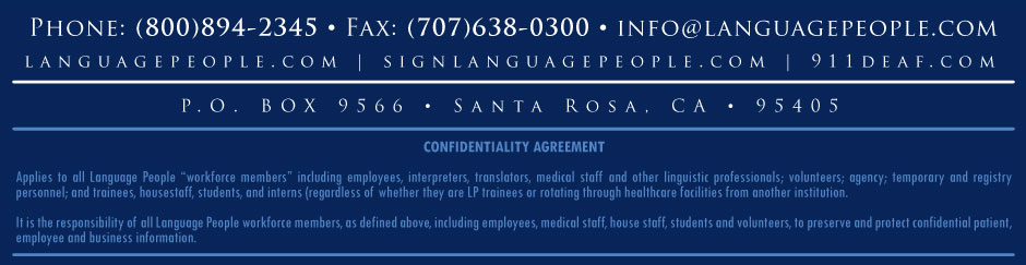 Language People, Inc. Confidentiality